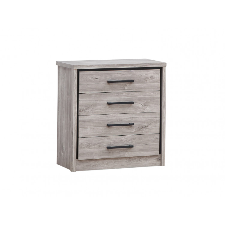 Commode contemporaine 80 cm chêne gris Oliviera