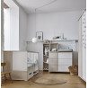 Commode enfant contemporaine chêne clair/blanc Michka