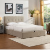 Lit coffre moderne en tissu beige Torrento