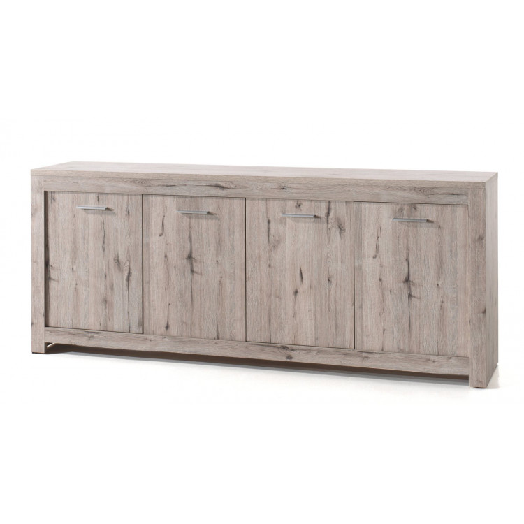 Buffet/bahut contemporain 214 cm chêne gris Priscillia