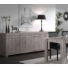 Buffet/bahut contemporain 214 cm chêne gris Priscillia