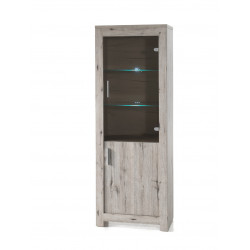Vitrine contemporaine chêne gris Priscillia