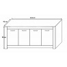 Buffet/bahut contemporain 214 cm chêne gris Priscillia