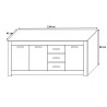 Buffet/bahut contemporain 214 cm chêne gris Priscillia I
