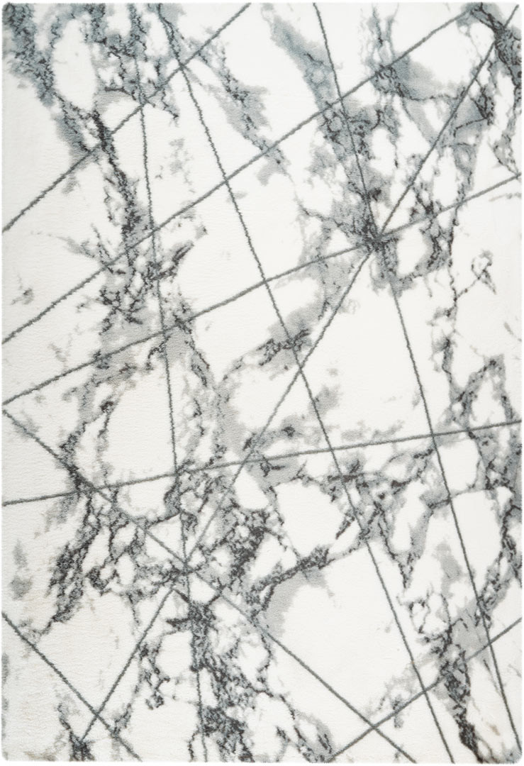Tapis doux graphique shaggy scandinave marbré Marble