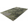 Tapis vert floral plat effet usé pour salon Pacino