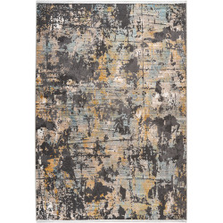 Tapis moderne rayé avec franges multicolore Varberg