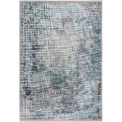 Tapis design avec franges argenté pour salon Trosa