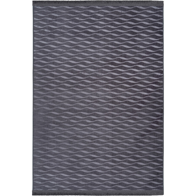 Tapis lavable en machine contemporain avec franges Branco