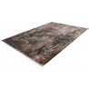 Tapis vintage beige avec franges rayé à mèches courtes Concorde