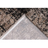 Tapis vintage beige avec franges rayé à mèches courtes Concorde