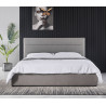 Lit coffre adulte contemporain en tissu gris Milaydie