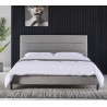 Lit adulte contemporain en tissu gris Serena