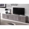 Meuble TV design 208 cm laqué blanc/marbre Odetta