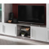 Meuble TV design 156 cm laqué blanc/marbre Odetta