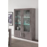 Vitrine design laquée blanc/marbre Odetta