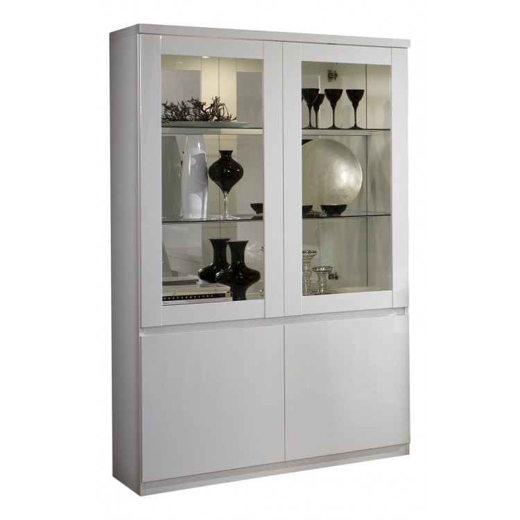 Vitrine moderne 115 cm laquée Cristal