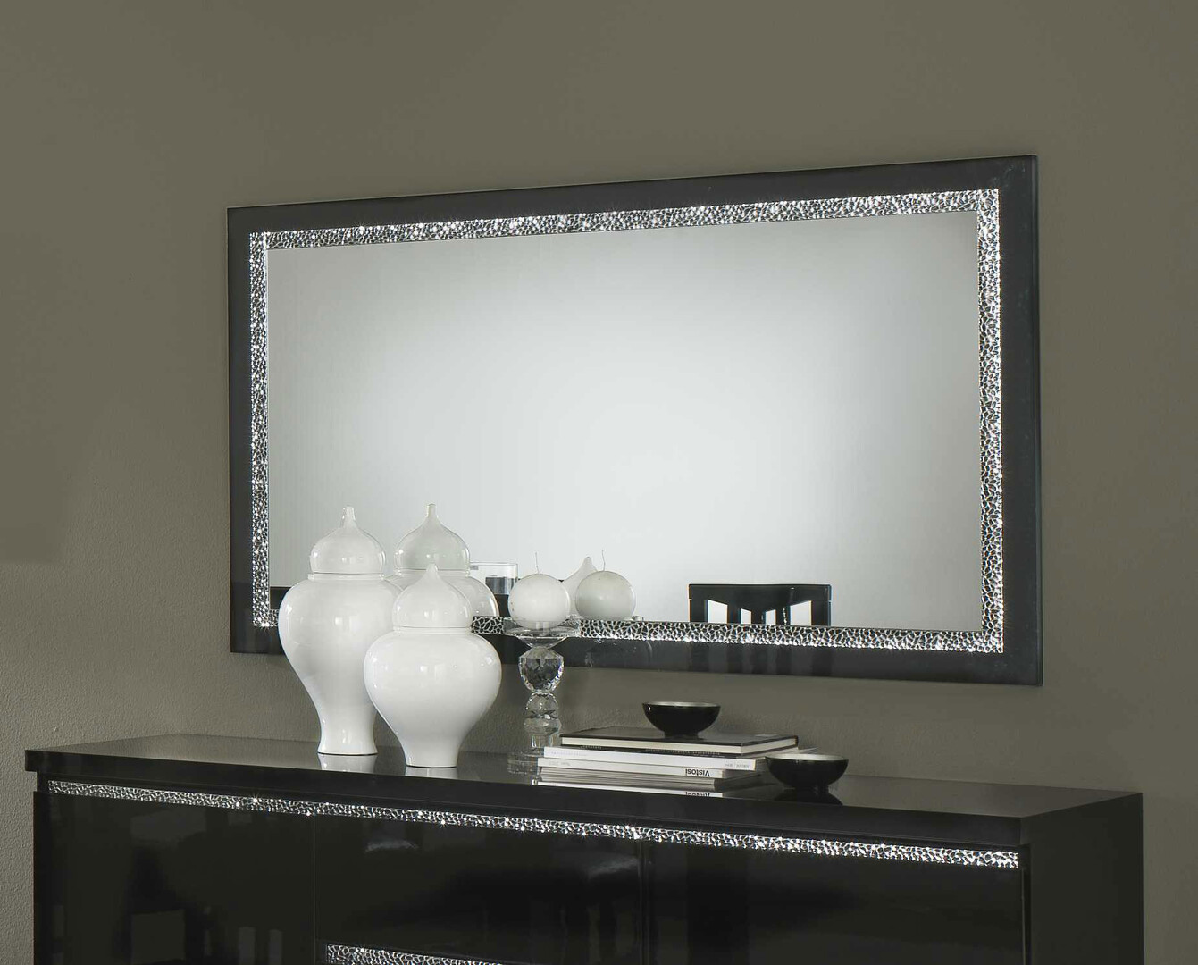 Miroir de salle à manger moderne 180 cm laqué Medusa