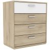 Chambre adulte contemporaine chêne/blanc Sandrine