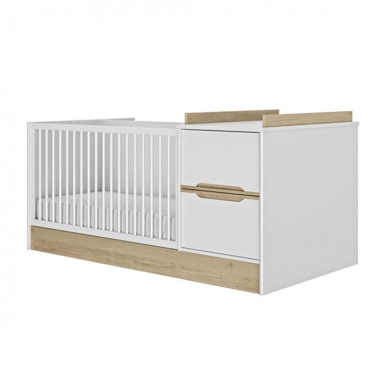 Lit compact enfant évolutif contemporain blanc Bérénice