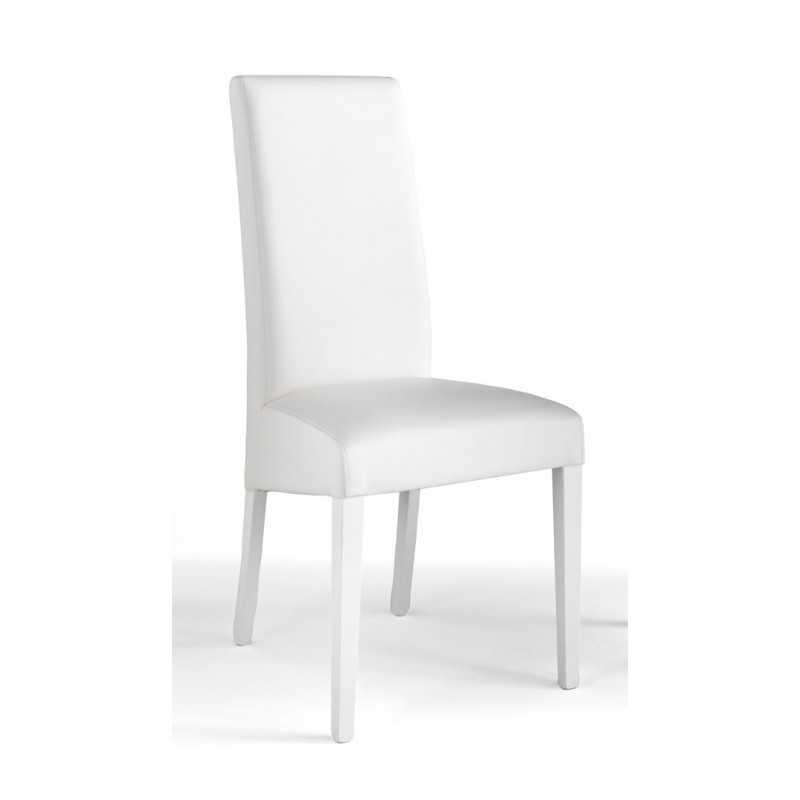 Chaise de salle à manger en PU blanc (lot de 2) Adriana I | Matelpro