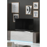 Meuble TV moderne 148 cm béton foncé/béton clair Evita