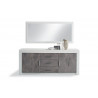 Buffet/bahut contemporain blanc/marbre Armel