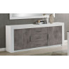 Buffet/bahut contemporain blanc/marbre Armel