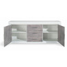 Buffet/bahut contemporain blanc/marbre Armel