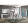 Buffet/bahut contemporain blanc/marbre Armel