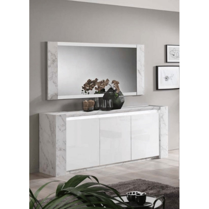 Miroir rectangulaire MIRAS 138 cm marbre gris