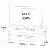 Meuble TV contemporain 150 cm chêne clair Natacha