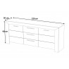 Buffet/bahut contemporain 220 cm chêne clair Laurine