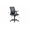 Chaise de bureau moderne en tissu noir Jennifer