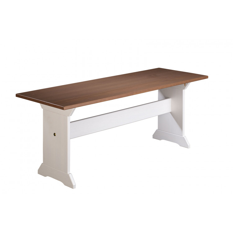 Banc de cuisine style campagne en pin massif blanc Radja