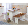 Banc de cuisine style campagne en pin massif blanc Radja