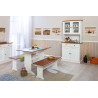 Banc de cuisine style campagne en pin massif blanc Radja