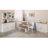 Banc de cuisine style campagne en pin massif blanc Radja