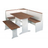 Table de cuisine style campagne en pin massif blanc Radja