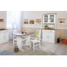 Table de cuisine style campagne en pin massif blanc Radja