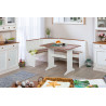 Table de cuisine style campagne en pin massif blanc Radja