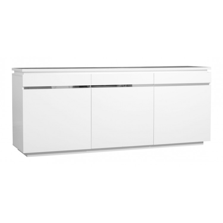 Buffet/bahut design blanc 200 cm Amelie