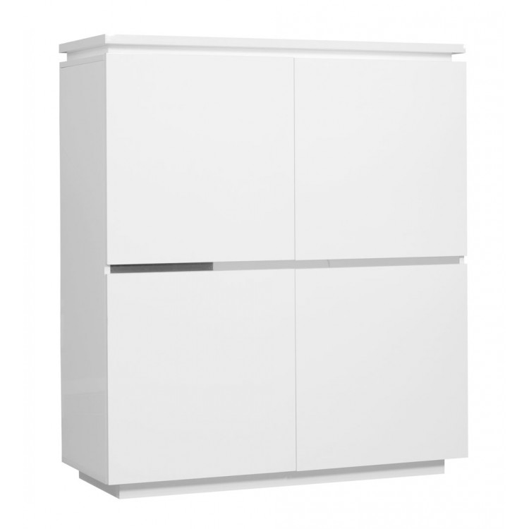 Meuble de rangement design blanc 4 portes Amelie