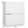 Meuble de rangement design blanc 4 portes Amelie