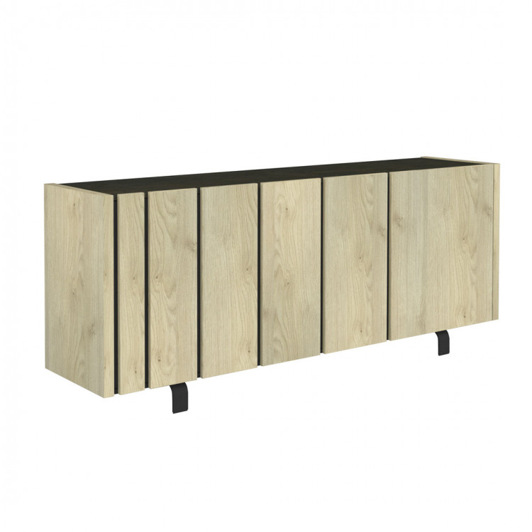 Buffet/bahut industriel 190 cm chêne clair Betty