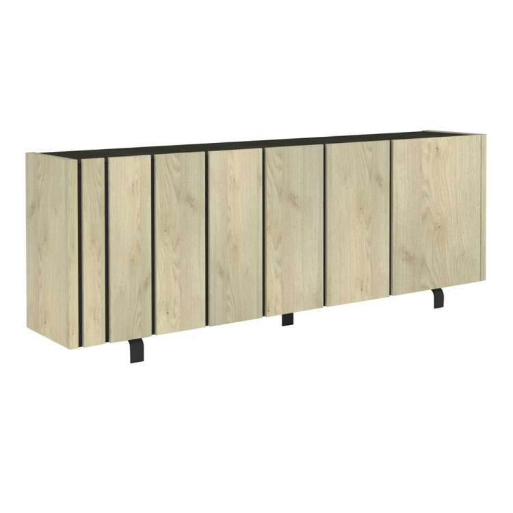 Buffet/bahut industriel 230 cm chêne clair Betty