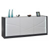 Buffet/bahut moderne 190 cm blanc/noir Eclipse