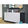 Buffet/bahut moderne 190 cm blanc/noir Eclipse