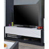Meuble TV moderne 150 cm blanc/noir Eclipse