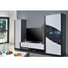 Meuble TV moderne 150 cm blanc/noir Eclipse